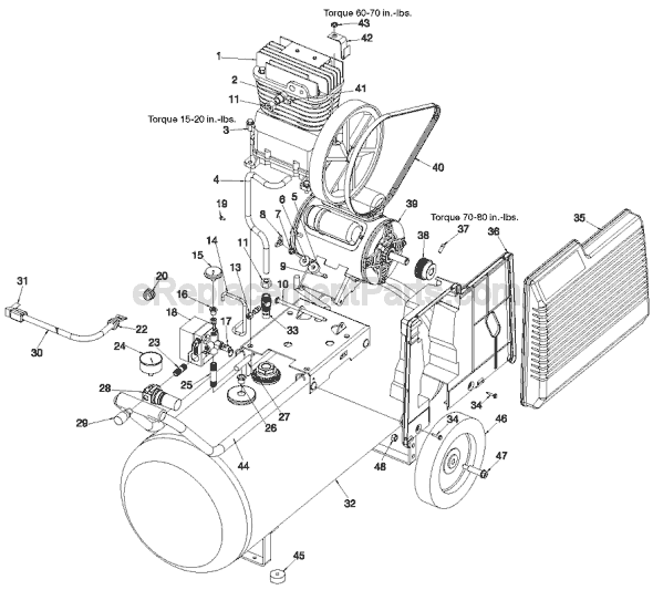 Page A Diagram and Parts List for CPL6025  Porter Cable Compressor